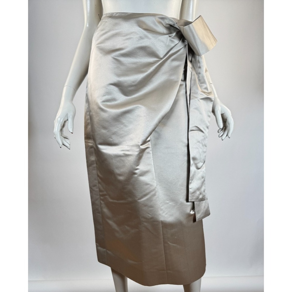 J Crew Collection Duchess Satin Silk Wrap Skirt Women 4 NWT Bow‎ Waist G4961